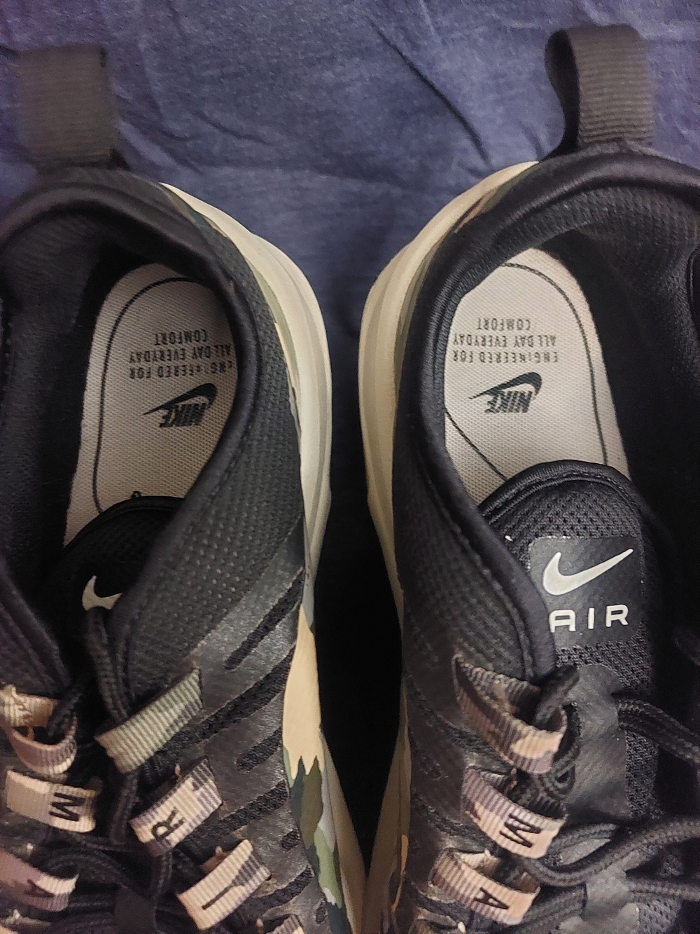 Nike Air Max Women's Camo Print Athletic Shoes in Black and Olive Sz 8 - Picture 3 of 16